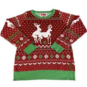 Tipsy Elves Womens Christmas Climax Sweater Size S Funny Ugly Xmas Party Naughty
